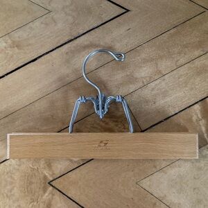 Lot of 2 Setwell Vintage Wooden Pants Hangers